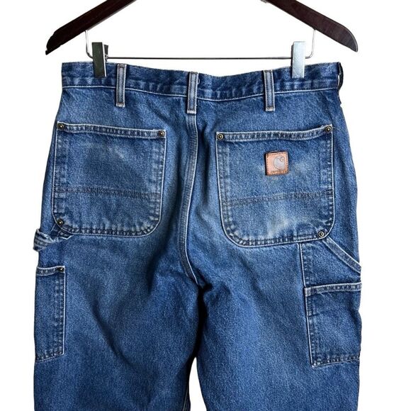 Vintage Carhartt Double Knee Dungaree Denim Jeans 32X32 - Picture 5 of 7